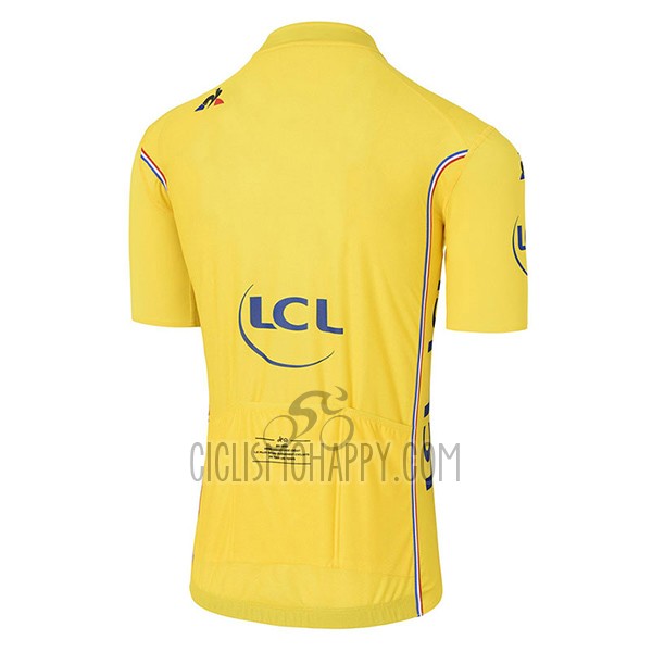 Tour de France Cycling Jersey Bib Short 2017 Men Short Sleeve Yellow